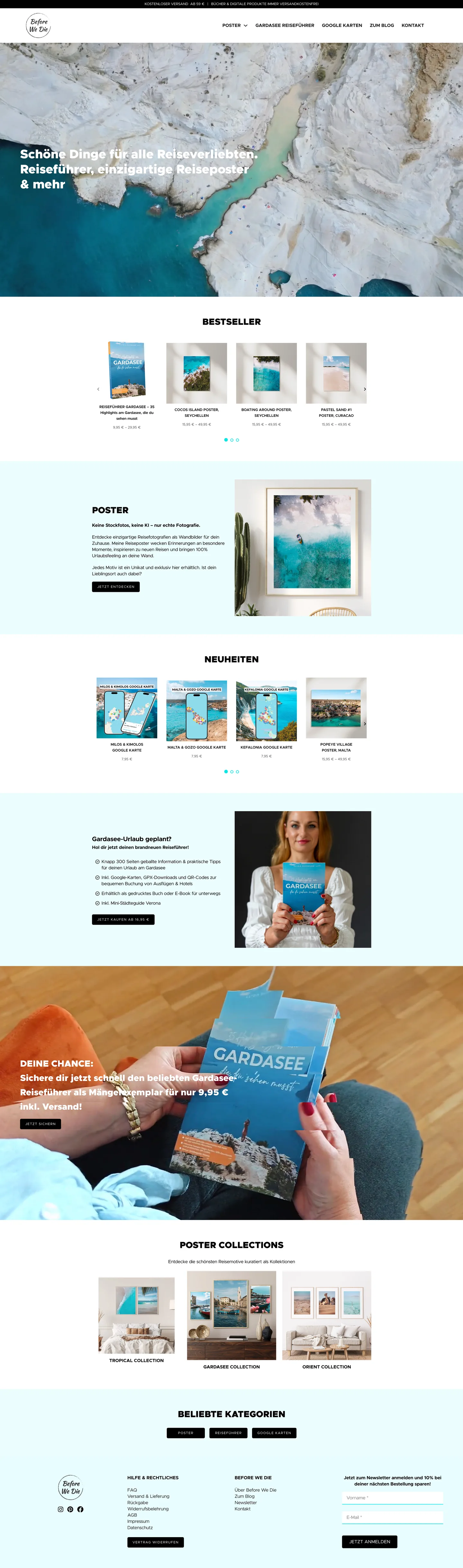 Full page of shop.beforewedie.de at desktop width
