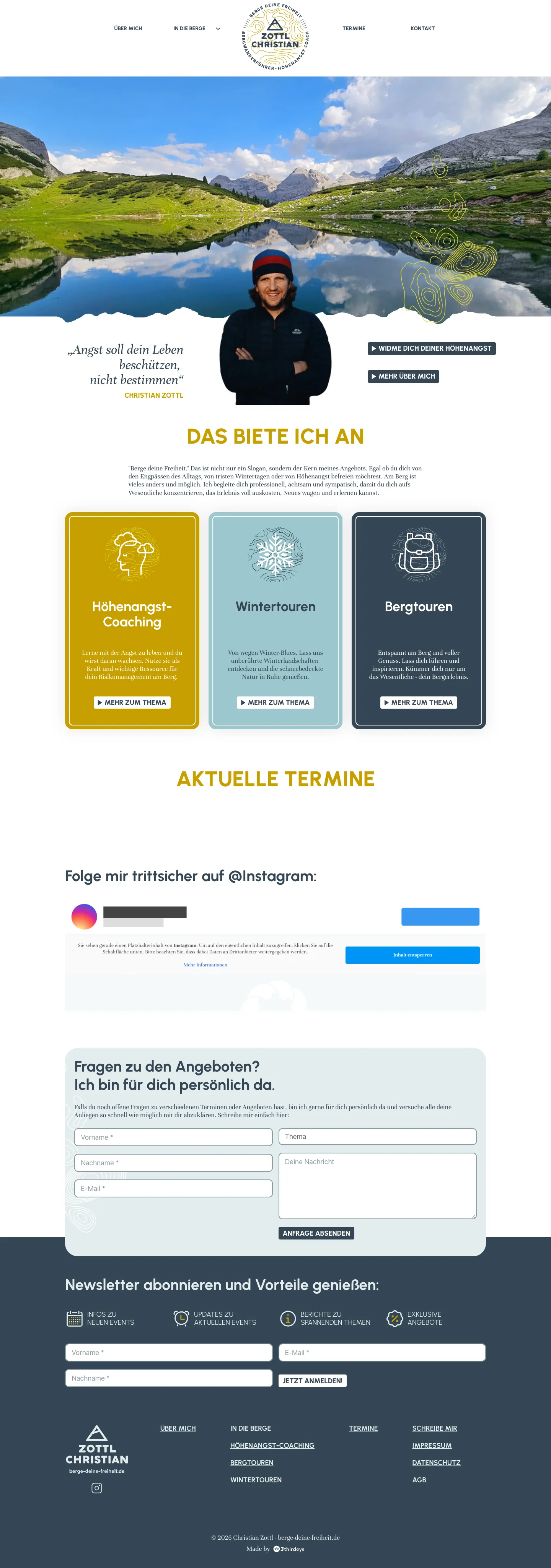 Full page of bergedeinefreiheit.de at desktop width