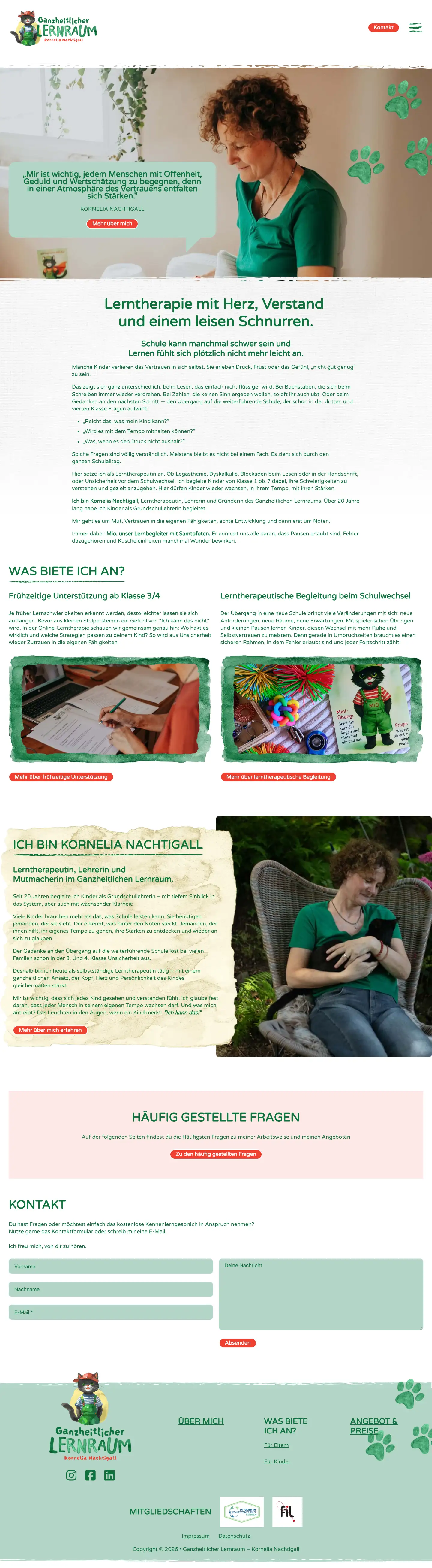 Full page of ganzheitlicher-lernraum.de at desktop width