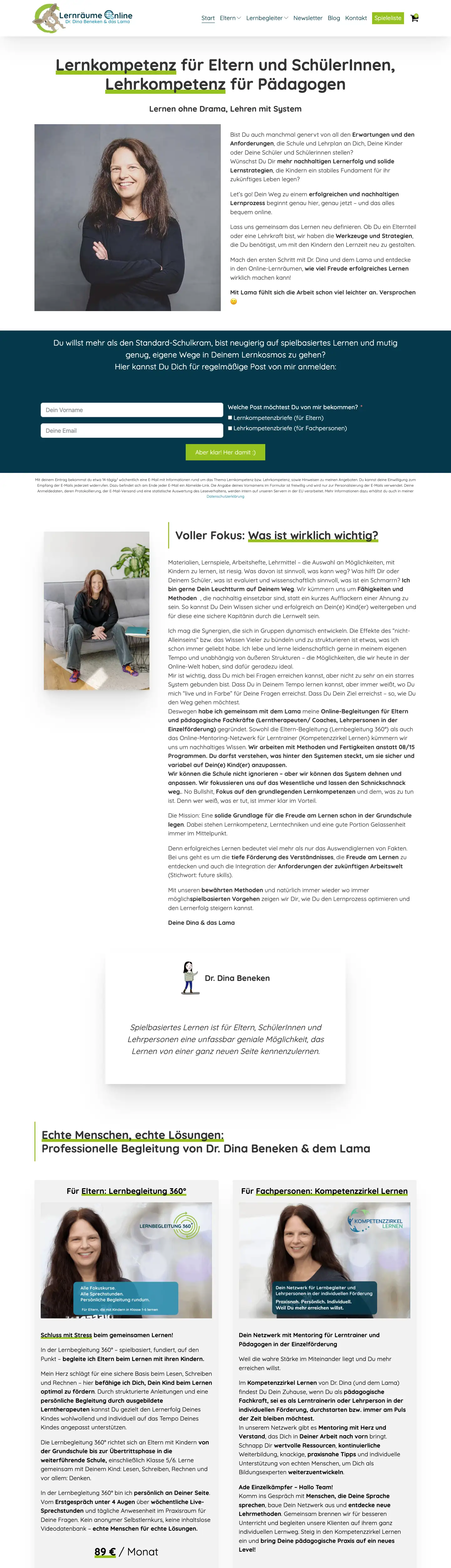 Full page of lernraeume-beneken.online at desktop width