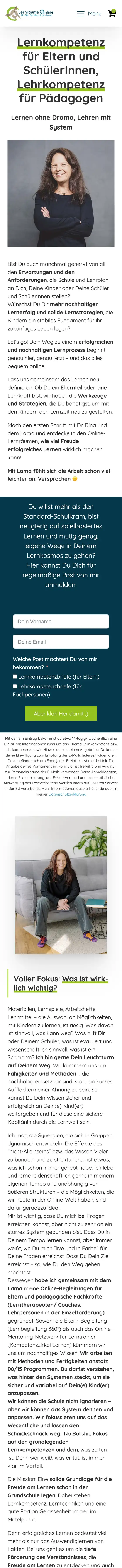Full page of lernraeume-beneken.online on a phone